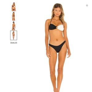 L*Space Set Freddie Bikini Top & Mercury Bottom In Black & Cream NWT